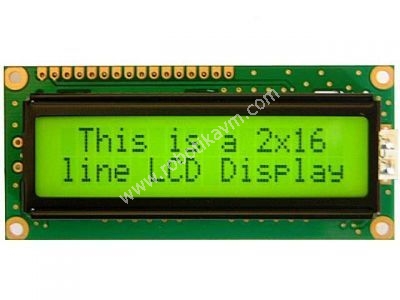 2x16 LCD Ekran - Yeil zerine Siyah - TC1602A