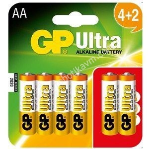 GP-Ultra-Alkalin-1.5V-AA-Kalem-Pil---(4+2)-6′li-Ekonomik-Paket