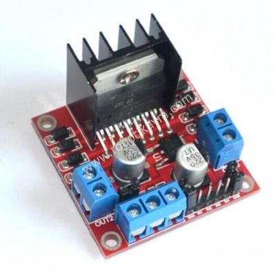 L298N-Voltaj-Regulatorlu-cift-Motor-Surucu-Karti(Kirmizi-PCB)
